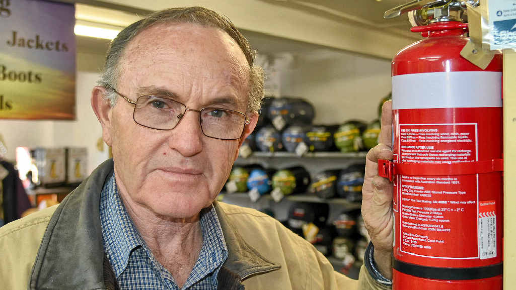 SAFETY FIRST: Mango Camping owner Keith Harthorn says it is advisable to carry a small fire extinguisher or fire blanket, generally available from hardware stores, when camping.